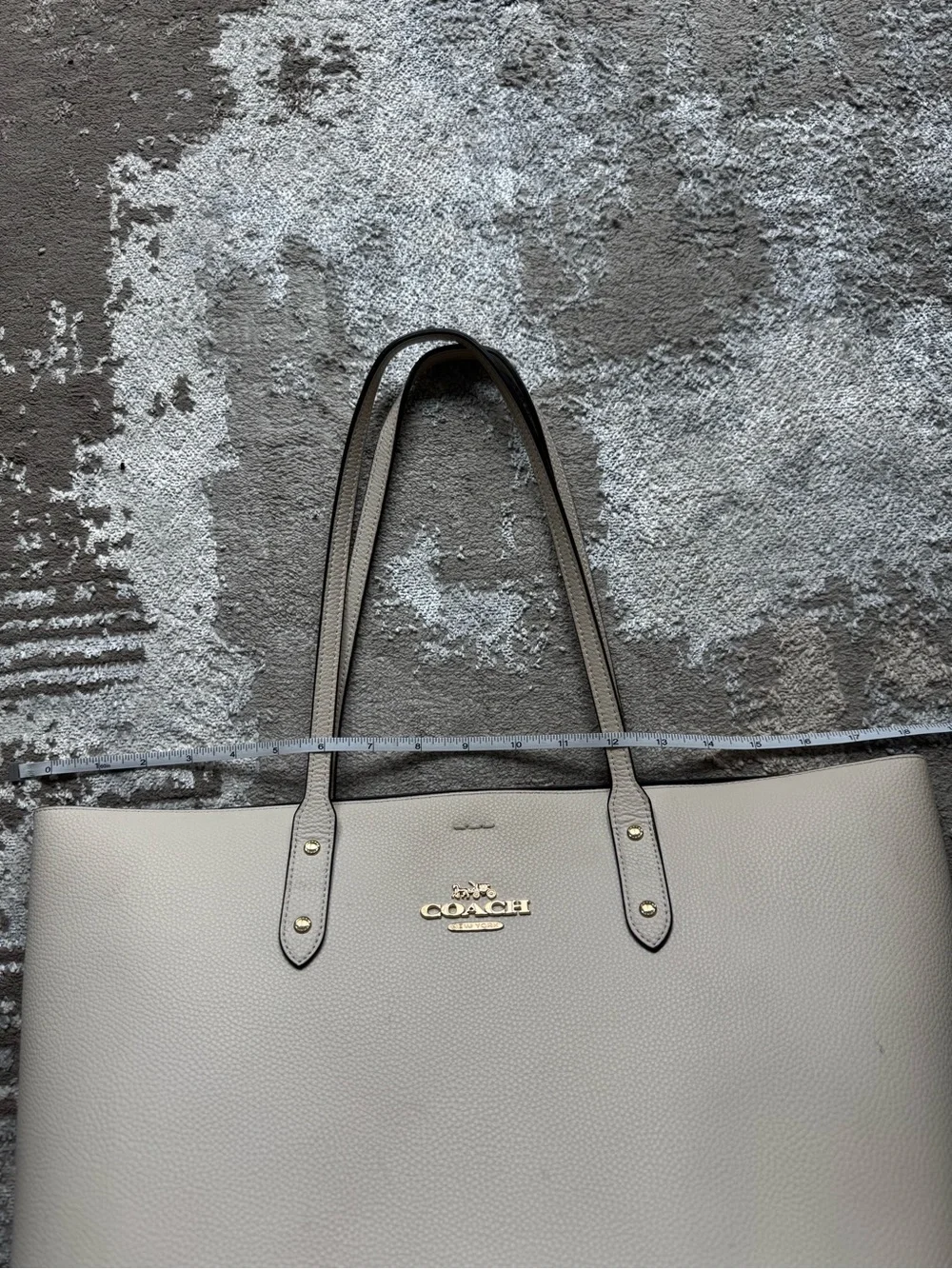 Coach City Cream Pebbled Leather Tote in Chalk